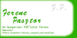 ferenc pasztor business card